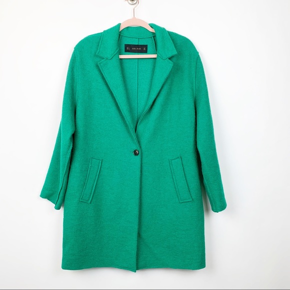 Zara Jackets & Blazers - Zara Green Oversized Sweater Coat L #302
